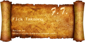 Fick Taksony névjegykártya